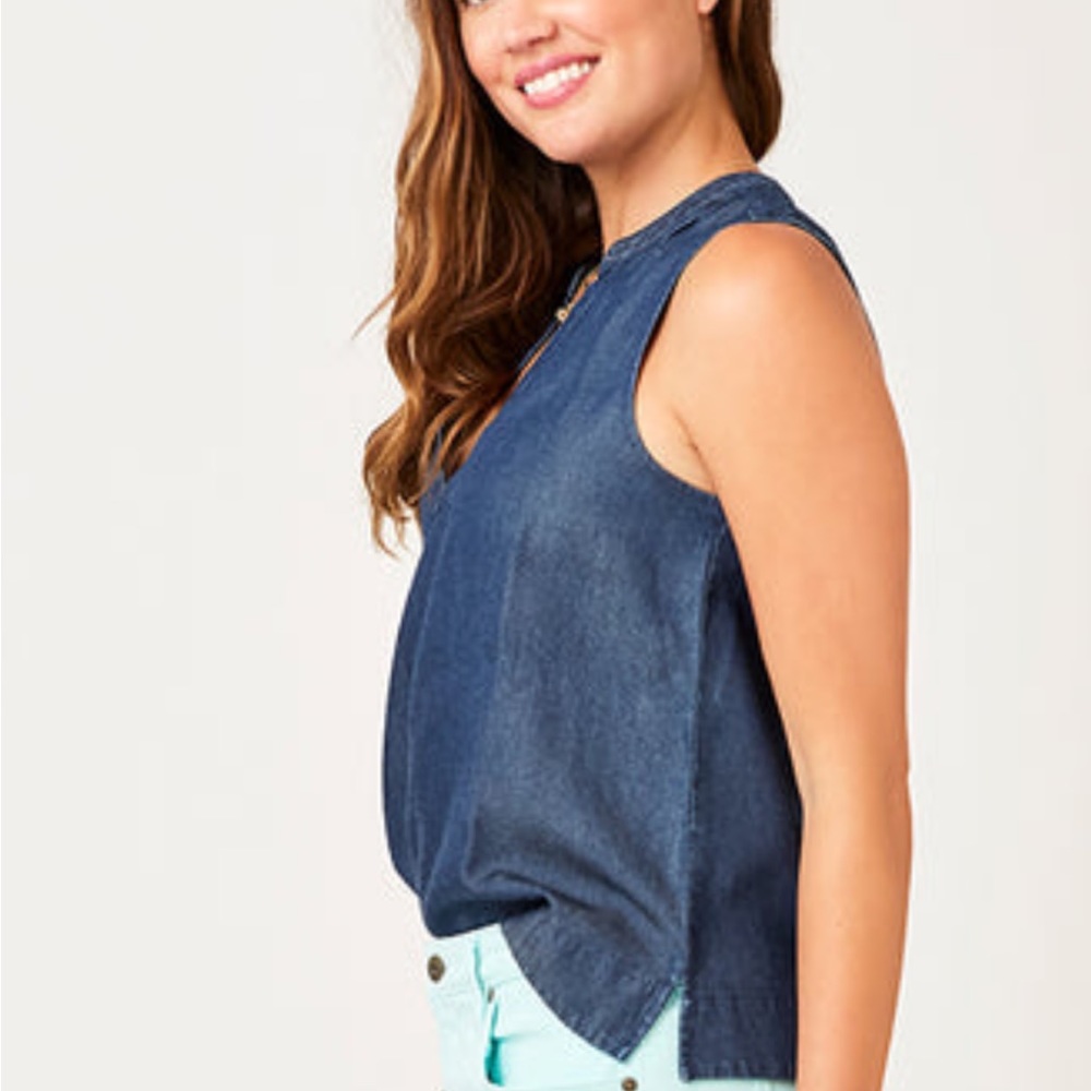 Carve Designs Dylan Tank Chambray Tencel. XS. Like New.